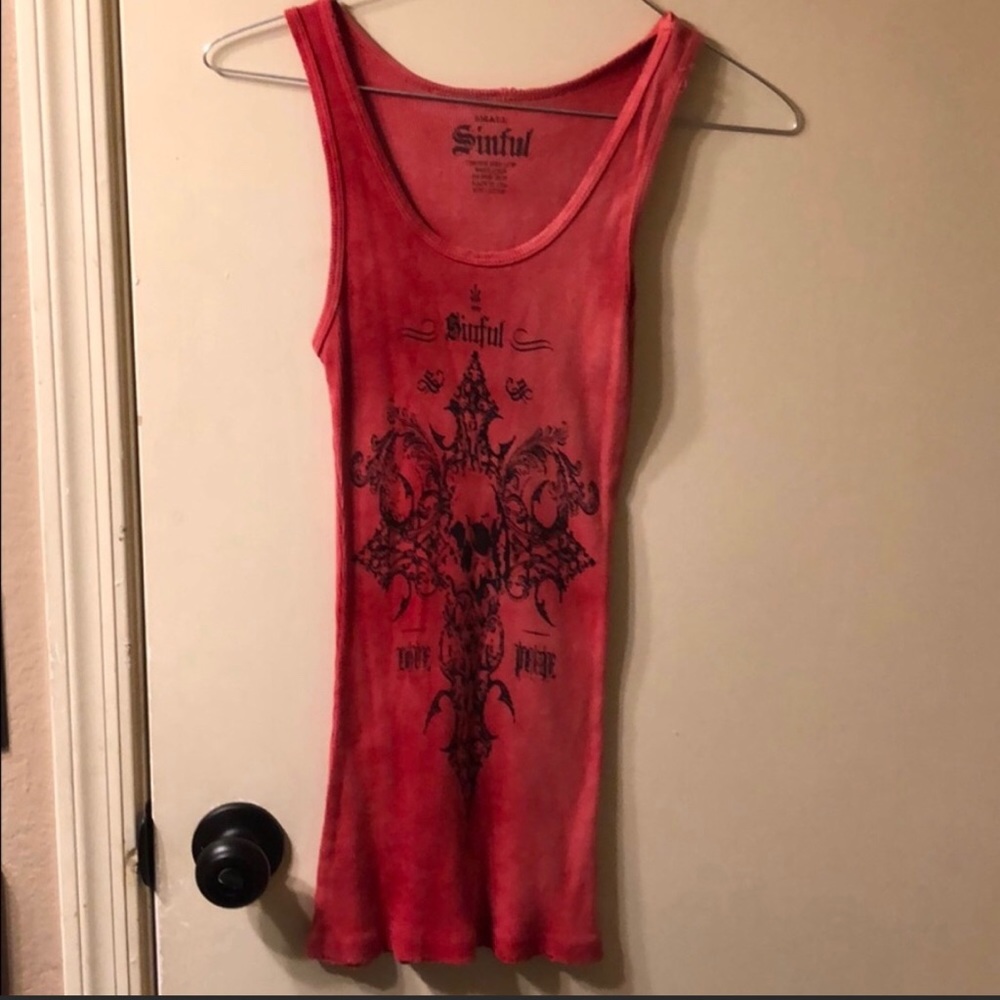 Sinful S Women’s Distressed-tank top